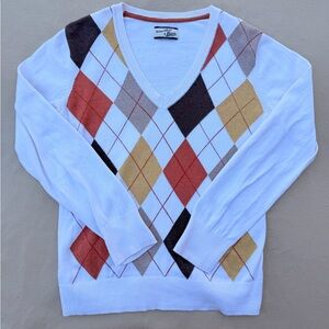Vintage G.H. Bass Argyle V Neck Preppy Sweater